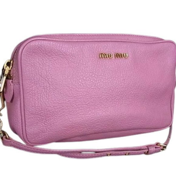 MIU MIU Pink Leather Shoulder Bag - Picture 1 of 6